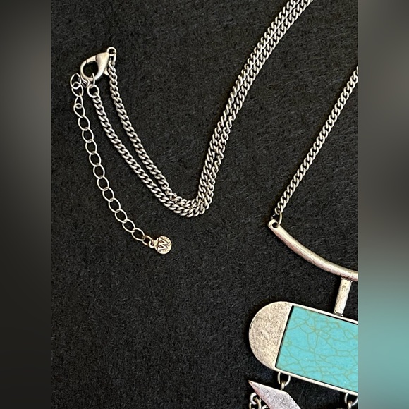 Faux Turquoise Tassel Necklace - Picture 2 of 6